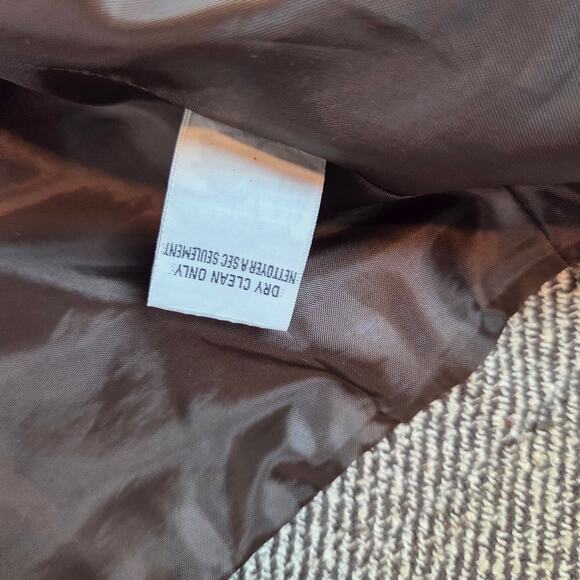 Vintage 90s Talbots Wool Silk Linen Tweed Jacket Brown Zip Front Women’s 6 - Picture 12 of 13